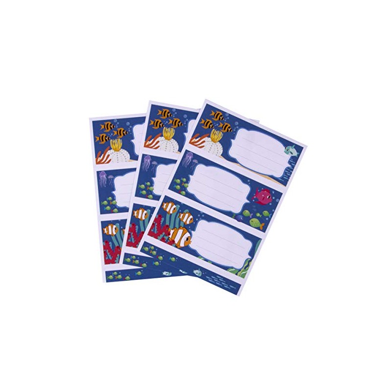 APLI 18433 – School Labels, Marine Backgrounds, 9 Units.