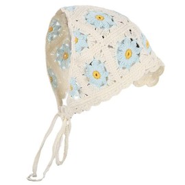 Solyinne Women's Crochet Head Kerchief Knitted Hair Scarf Headwrap for Women Floral Fruits Headband