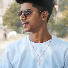 Cross Necklace for Men with Bible Verse, Christian Religious Jeremiah 29 11 Scripture Baptism First Communion Silver Cross Chain Pendant for Boys Jewelry,Fathers Day Dad 2024 Graduation Gifts for Him