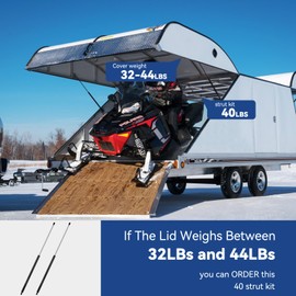 ARANA 44 inch 40LB Gas Struts Spring Shock with 13MM Ball Socket 44" Extra Long Lift Support for Tonneau Cover Truck Bed Cover Trap Door Camper Shell RV Kitchen Door(Fit 32-44LB), 2Pcs