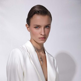 PROSTEEL Stainless Steel Cross Pendant Chain Necklace for Men Women Father's Mother's Day