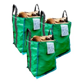 Garden Waste Bags - 120 Litre - Pack of 3 - Industrial Fabric with Handles - Heavy Duty Garden | Green Waste Sacks | Premium GRADE - (3 sacks)