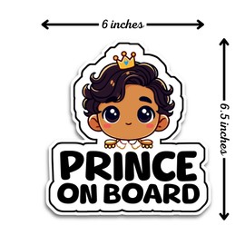 Baby on Board Signs for Car, 6.5 x 6 Prince on Board, Waterproof and UV-Resistant Baby on Board Sticker, Durable Baby Sign for Safety Awareness, Easy to Apply for Window or Bumper