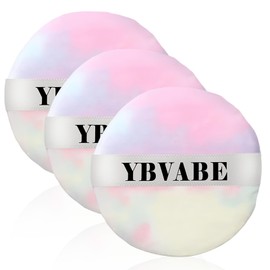 3Pack Large Velour Powder Puffs – 10cm/4inch Ultra Soft Round Makeup Puff for Loose Powder, Washable Fluffy Body Puff for Face and Baby