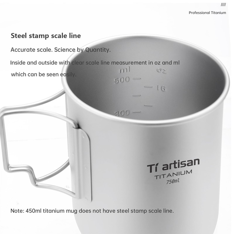 Ti artisan Titanium Pot Ultralight Titanium Cup Camping Cup Titanium