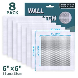8 Pack 6 * 6 Inch Drywall Repair Patch, Drywall Repair Kit with Extended Self-Adhesive Mesh, Large Hole Patch Repair for Drywall, Heavy Duty Dry Wall Hole Repair Patch