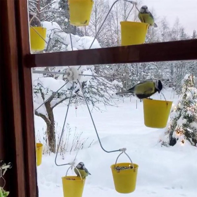 Ferris Wheel Bird Feeder Dynamic Design Endless Fun Outdoor Hanging