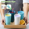 Hlukana Wheat Straw Cups Set of 8, 20 oz Unbreakable