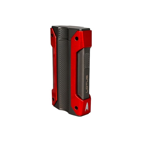 Lotus Tank Single Torch Lighter with Punch (Gunmetal and Red)