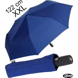 XXL Pocket Umbrella with Automatic Open/Close - Full Class - 122 cm Large Roof, blue, Pocket umbrella XXL