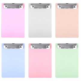 6 Pack Mini Clipboard Macaron Color, Plastic Small Clipboards 4x6in, A6 Letter Size Small Clipboard Pocket Clipboards with Retaining Clips, Memo Size Notepads, Boards for Classroom Restaurants Office