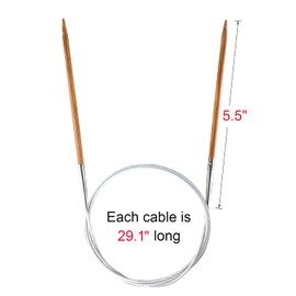 Weabetfu Bamboo Circular Knitting Needle,40-inch Length for Handmade Creative DIY and Any Weave Yarn Projects,US Size 5(3.75mm)
