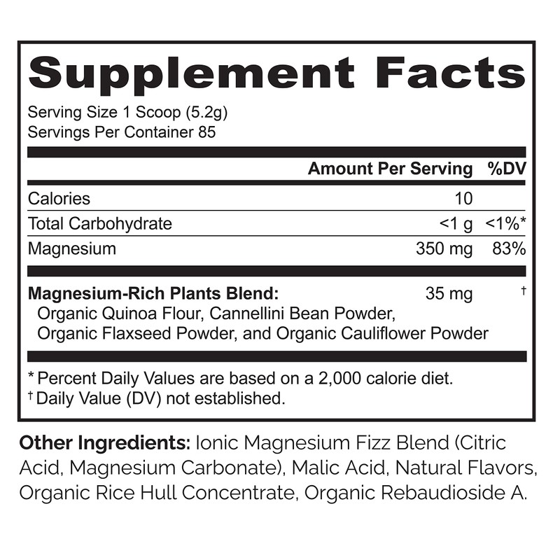 NATURELO Magnesium Powder - Whole Food Calm Magnesium Powder with