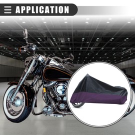 Motoforti Universal Motorcycle Cover, Motorbike Cruisers Rain Cover, XXL Size, Outdoor Waterproof Dustproof Protective, 190T Polyester, Black Purple