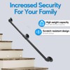 Rectoo Pipe Stair Handrail, 10 Ft Metal Staircase Handrail, Black