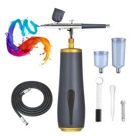 Cordless Airbrush Kit with Compressor,5200mAh Large Battery Capacity Portable Airbrush Painting Set,32 PSI High Pressure Dual Action Handheld Airbrush Gun Set for Painting,Make up,Nail Art,Model Color