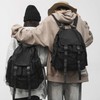 Unisex back-to-school bag, daily backpack, mesh bag, middle school student backpack, high school backpack, new school bag Black