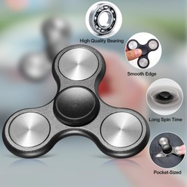 Gigilli Metal Fidget Spinner, Silent Sensory Fidget Toys Adults Kids, Hand Spinners for ADHD Autism Anxiety Stress Relief, 2-5 Min High-Speed Spin, Birthday Gifts, Classroom Prizes