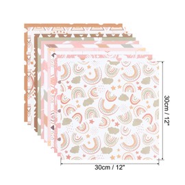 PATIKIL 12x12 Scrapbook Specialty Paper, 24 Sheet Double-Sided Floral Style Decorative Craft Paper Creative Sheet for Photo Decor Journal DIY Card,Pink