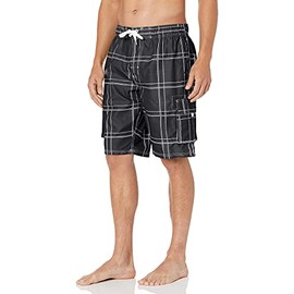 Kanu Surf Flex Mens Swim Trunks Quick-Dry Bathing Suit Men, 9-inch Inseam (Regular & Extended Sizes), Flex Black, Large