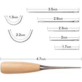 AIEX 18 Pcs Leather Sewing Needles for Leather Repair for Upholstery Leather, Carpets, Canvas, Sewing Accessories