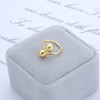 Vacaonio Minimalist Polished Gold Ball Open Ring Metal Balls Open