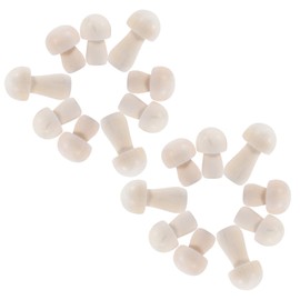 KONTONTY 30pcs Wooden Miniature Mushroom Toys Unfinished Painted Mushroom Craft for Boys and Girls DIY Decorations