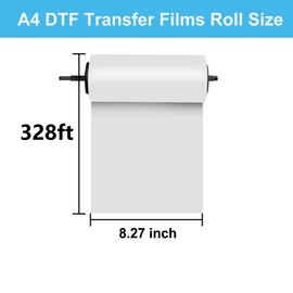 Carbcolords Premium DTF Transfer Film Roll 8.27" x 328ft - Matte Clear PreTreat PET Heat Transfer Paper for A4 DTF Printers, Hot & Cold Peel, Direct to Film for T-Shirts Textile