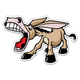 Braying Donkey - 12" Vinyl Sticker Waterproof Decal