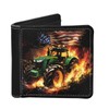 Rshubino Mens Bifold Wallet USA Flag Tractor Wallets for Men