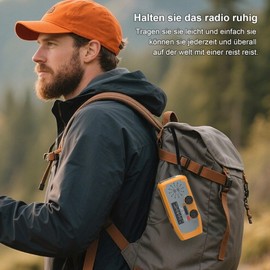 Kurbelradio，Dolucky Notfall-Solarradio, Survival Kurbelradio mit LED-Taschenlampe, SOS-Alarm,AM/FM Wetter Wind Up Solar Radio mit 2000mAh Akku für Notladung von Smartphone-Orange