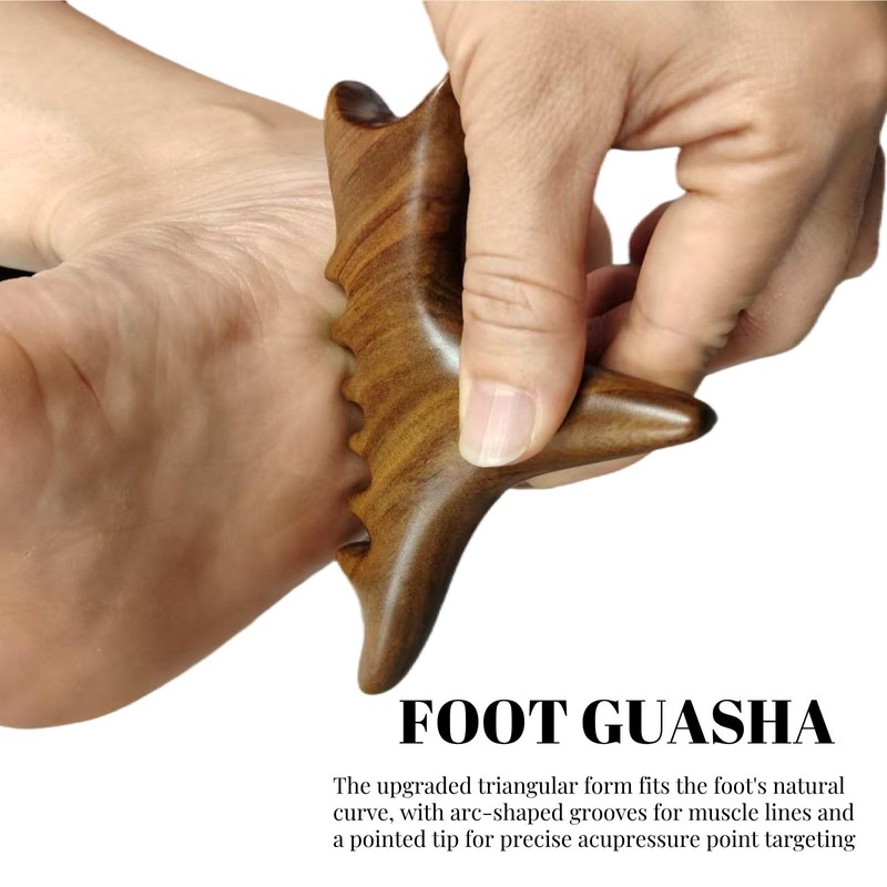 KINTEGOOD Wooden Foot Reflexology Massager Acupressure Gua Sha Tool