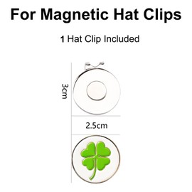 Golf Ball Markers Magnetic Hat Clips Set Golf Bag Accessories Gift for Men Women Golfer (5 Ball Markers & 1 Hat Clip) (Round Clover)