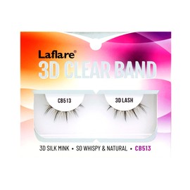 Laflare Wispy Fluffy Brown colored Strip Lashes Look Like Eyelash Extensions Clear Band 3D Natural Look Volume Lashes (CB513)