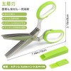 【新登場 5層刃】キッチンはさみ ネギ切り シュレッダーはさみ 多目的 ステンレス鋼 専用ブラシ・保護ケース付き ねぎ/のり/明細/カード 多量裁断 時短調理