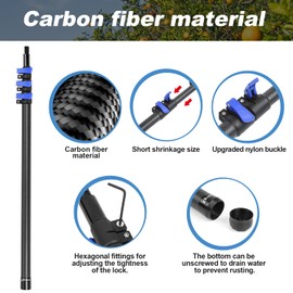 DOBEN Carbon Fiber Telescopic Fruit Picker, 12FT Extendable Pole with Picking Basket for Harvesting Apples, Oranges, Pears, Avocados on High Trees - Lightweight & Durable