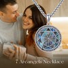 DAYLINLOVE 7 Arcangels Necklace 925 Sterling Silver Abalone Shell Pendant