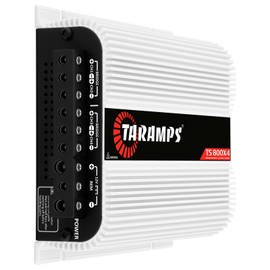 Taramps TS 800x4 1 Ohm Multichannel Stereo Amplifier 800 Watts Rms, 4 Channels, Full Range, Car Audio Amp Digital 2 Bridged Channel, Crossover High/Low Pass, with RCA and Automatic High Level Input