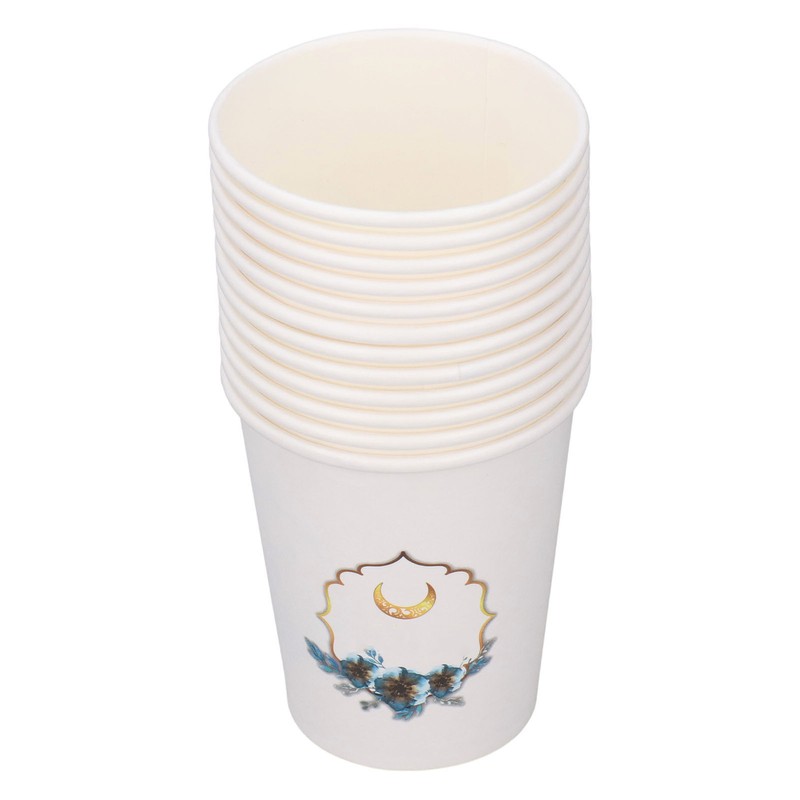 48Pcs Eid Mubarak Paper Cups Eid Mubarak Style Disposable Sturdy