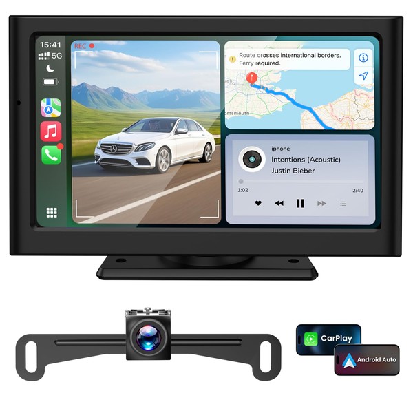 Portable Carplay Car Screen for Apple: 7 Inch Android Auto