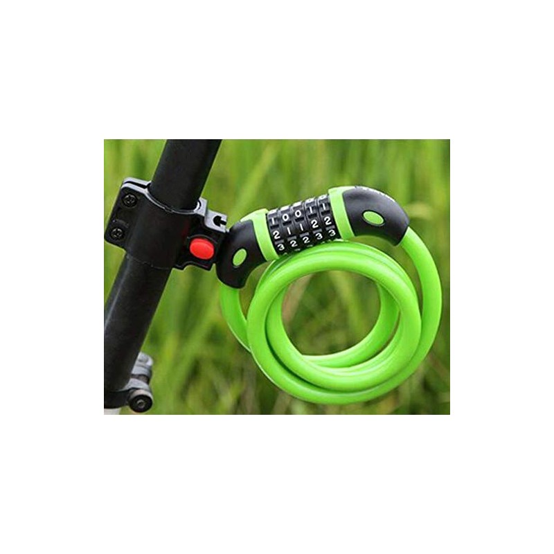 5 Resettable Digit Combination Bike Lock Bicycle Spiral Steel Cable