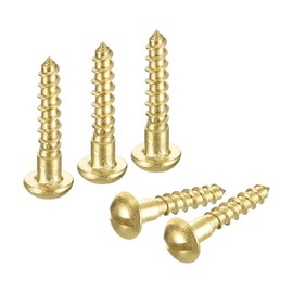 QUARKZMAN Wood Screws M2 x 10 mm Slotted Round Head Brass Self Tapping Screw Woodworking Screw Pack of 40