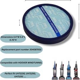Primary Pre-Motor Filter 304087001 Compatible with Hoover Windtunnel Upright Vacuum Cleaners UH71230 UH71250 UH71251 UH72600 UH70830 UH70817 UH71230