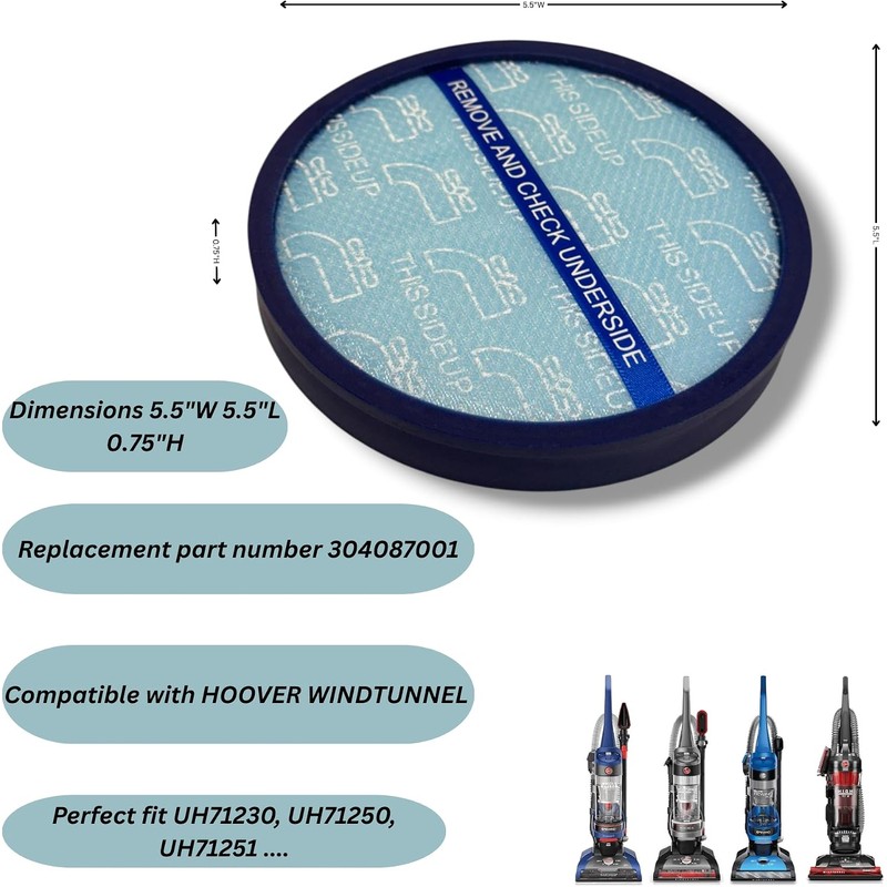 Primary Pre-Motor Filter 304087001 Compatible with Hoover Windtunnel Upright Vacuum