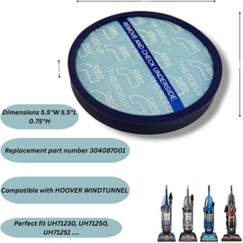 Primary Pre-Motor Filter 304087001 Compatible with Hoover Windtunnel Upright Vacuum Cleaners UH71230 UH71250 UH71251 UH72600 UH70830 UH70817 UH71230