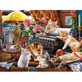 Ceaco - Paws Gone Wild - The Writer's Cats - 550 Piece Jigsaw Puzzle