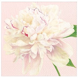 Caspari Duchess Peonies Paper Dinner Napkins in Blush, Two Packs of 20