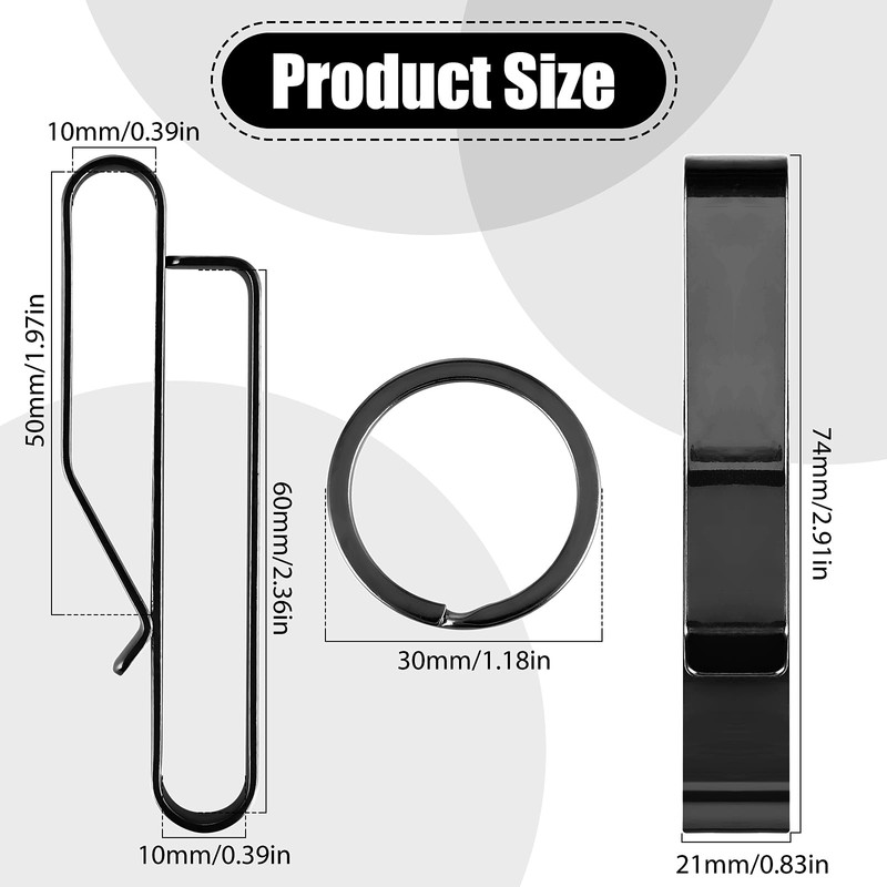 Amaxiu Heavy Duty Belt Key Holder, 2pcs Stainless Steel Belt