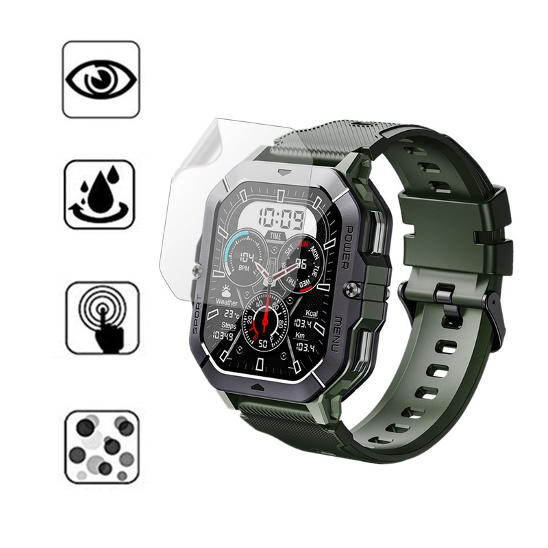 Aemus Screen Protector Compatible for DEKELIFE Military Smart Watch 2.02"