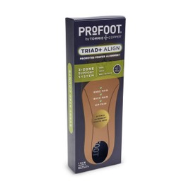 Triad Plus Align Shoe Insoles for Men & Women – 3-Zone Heel/Arch/Ball Support Inserts, High Support, Energy-Return Cushioning, Antishock Comfort - L